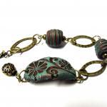 Floral Clay Bracelet Turqu..